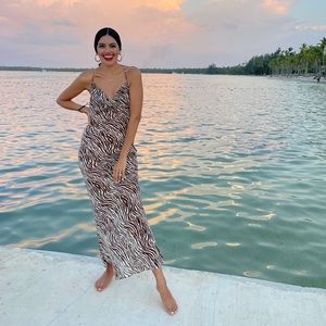 Zebra print maxi dress